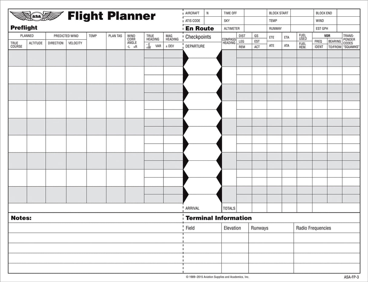 Flight Planner Pad